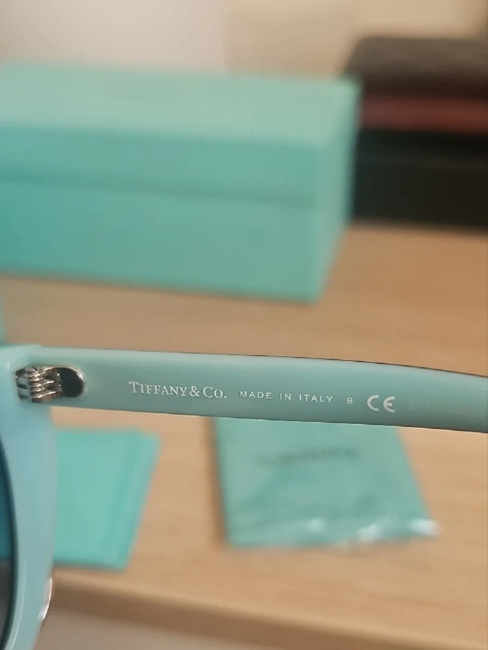 Tiffany & Co. Cat Eye Sunglasses In Robin's Egg Blue with Metal Double 